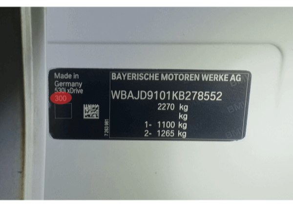 BMW 페인트 색상, 도장코드 확인법 4 BMW 색상코드 스티커 이미지