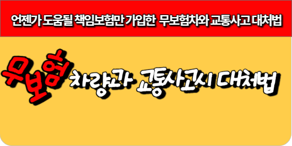 언젠가 도움될 책임보험만 가입한  무보험차 교통사고 대처법
