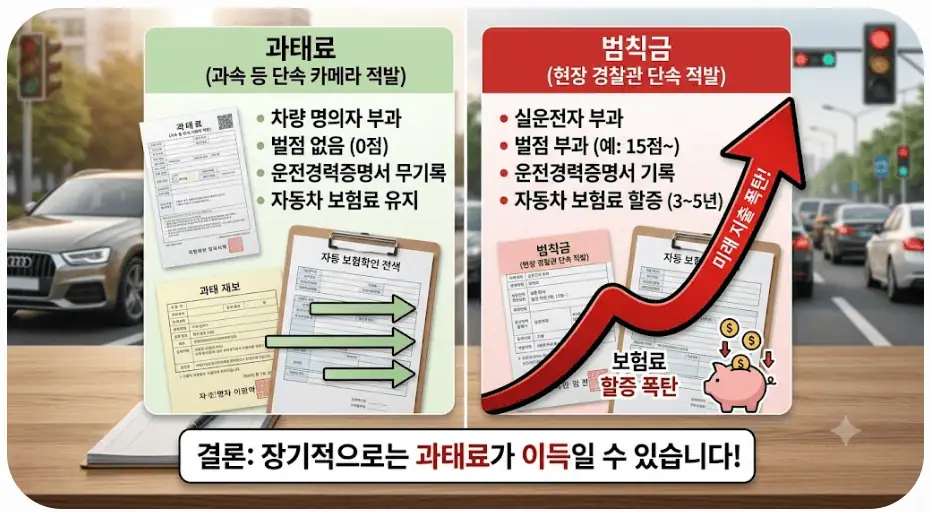 과태료와 범칙금 납부시 발생하는 장기적 손익 비교