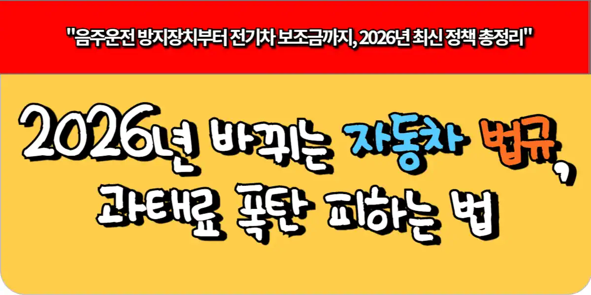 2026년 바뀌는 자동차 법규, 과태료 폭탄 피하는 법