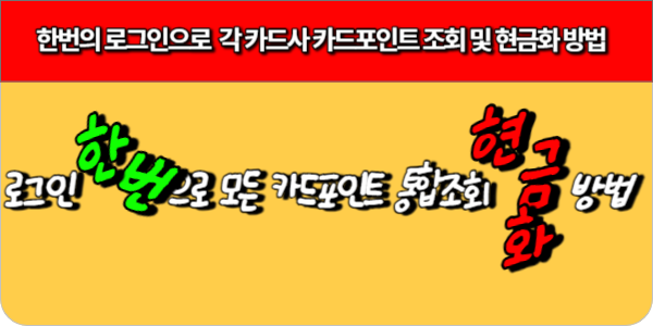  한번의 로그인으로  각 카드사 카드포인트 조회 및 현금화 방법 