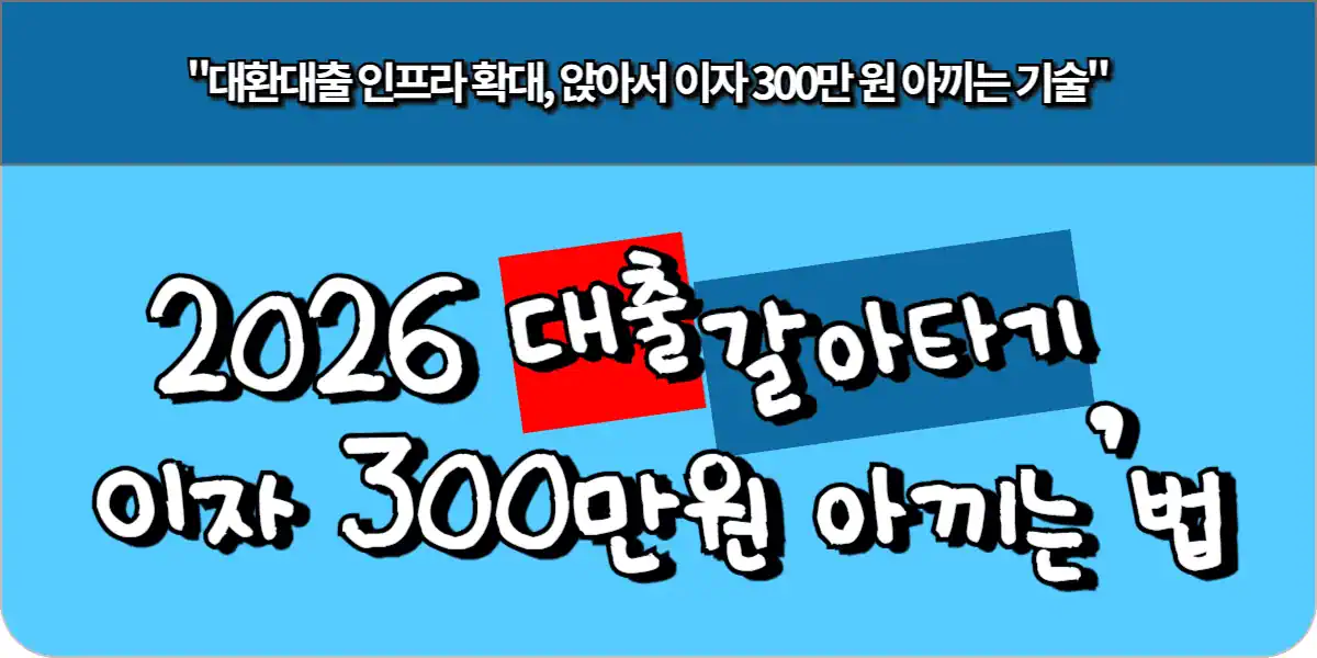 2026 대출 갈아타기, 이자 300만원 아끼는 법