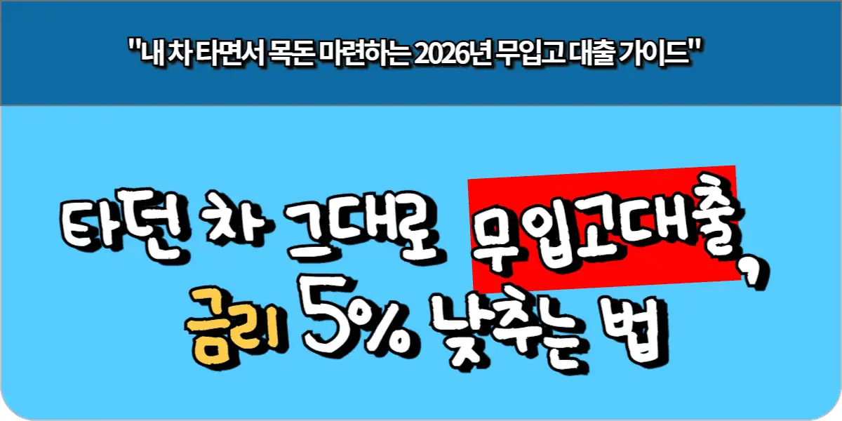 타던 차 그대로 무입고 대출, 금리 5% 낮추는 법