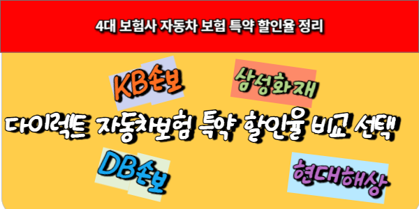 다이렉트 자동차보험 특약 할인율 비교 선택