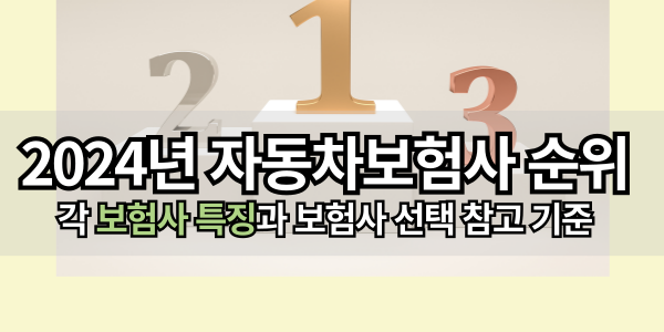 2024년 자동차보험사 순위, 빅4의 성과와 중소형사의 도전
