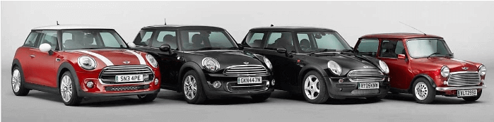 소형차 역사를 바꾼 영국 브랜드 MINI의 BMW MINI로 진화 과정-미니컨트리맨, 클럽맨.. 15 미니쿠퍼 차량들