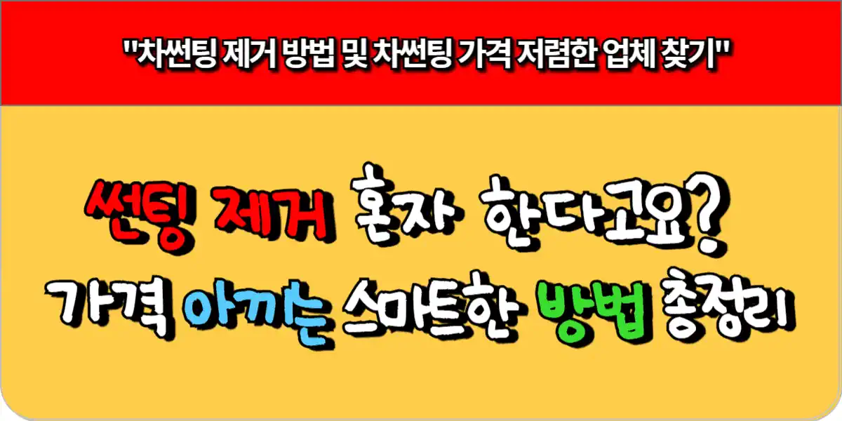 썬팅 제거 혼자 한다고요? 가격 아끼는 스마트한 방법 총정리 1 썬팅 제거 혼자 한다고요 가격 아끼는 스마트한 방법 총정리