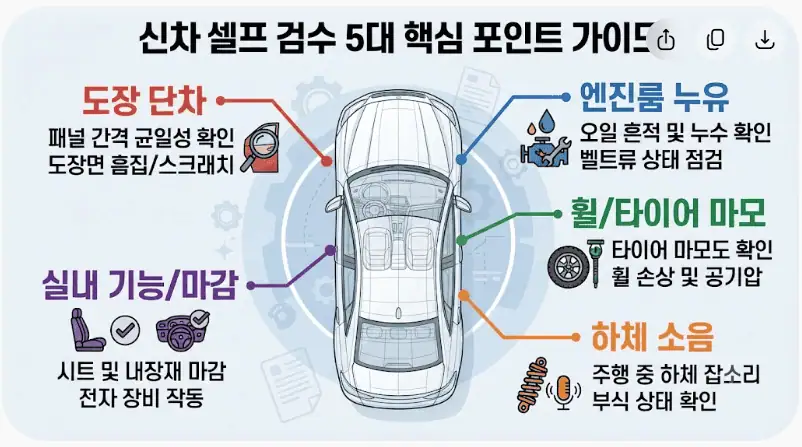 신차 인수 전 10분 필수 체크리스트! 결함차 거부 및 환불 중재 신청법 3 신차 셀프 검수 5대 핵심 포인트 가이드
