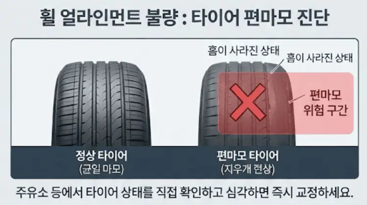 휠 얼라인먼트 불량-타이어 편마모 진단