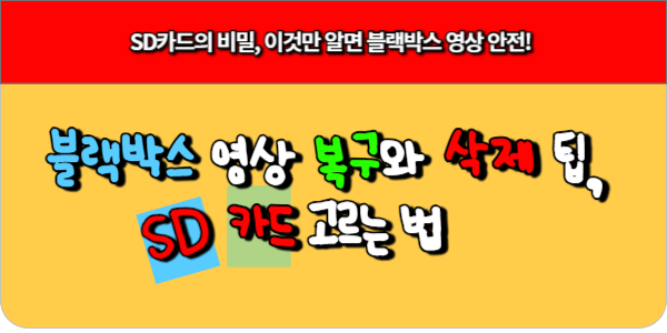 블랙박스 영상 복구와 삭제 팁 및 SD카드 고르는 법