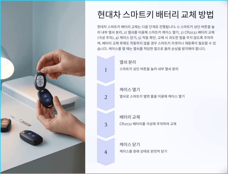 현대차 스마트키 배터리 교체 방법