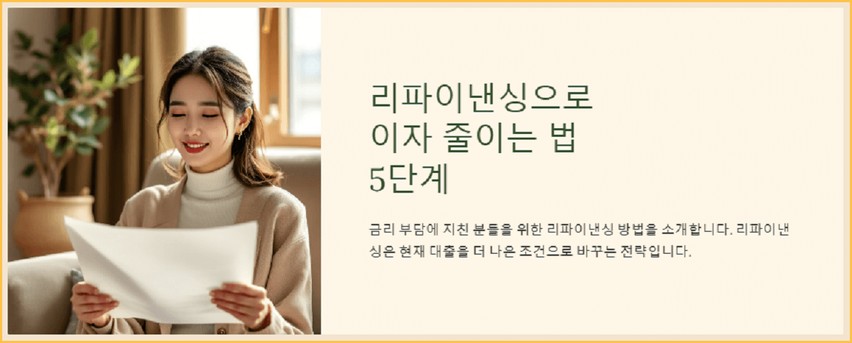 리파이낸싱으로 이자 줄이는 법 5단계