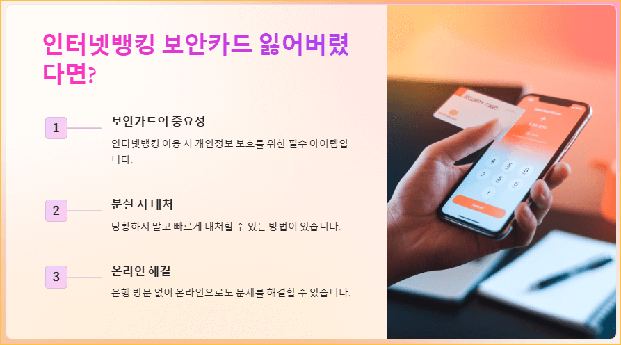 인터넷뱅킹 보안카드 잃어버렸다면