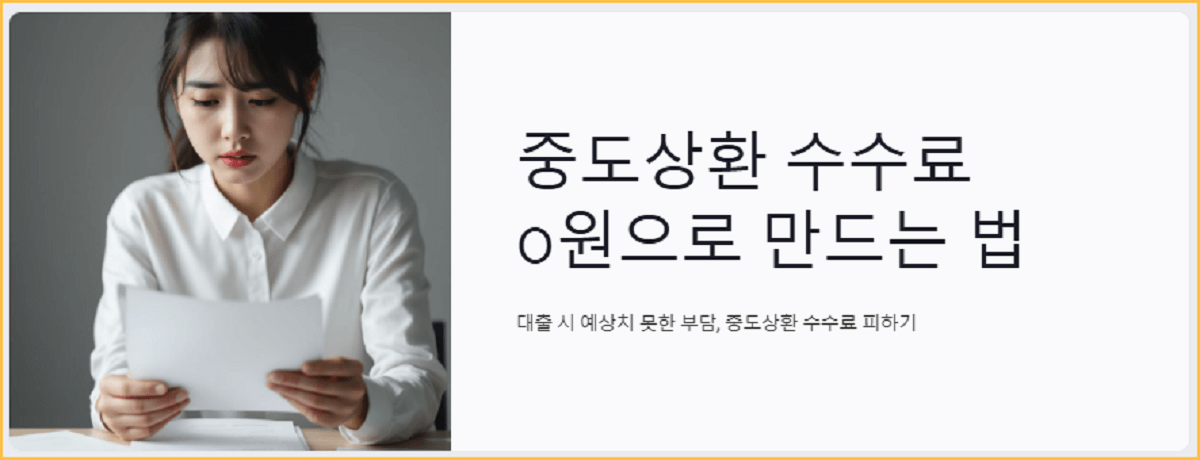 중도상환 수수료 0원으로 만드는 법-이것만 알면 당신도 대출 고수