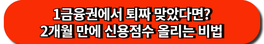 1금융권에서 퇴짜 맞았다면 2개월 만에 신용점수 올리는 비법