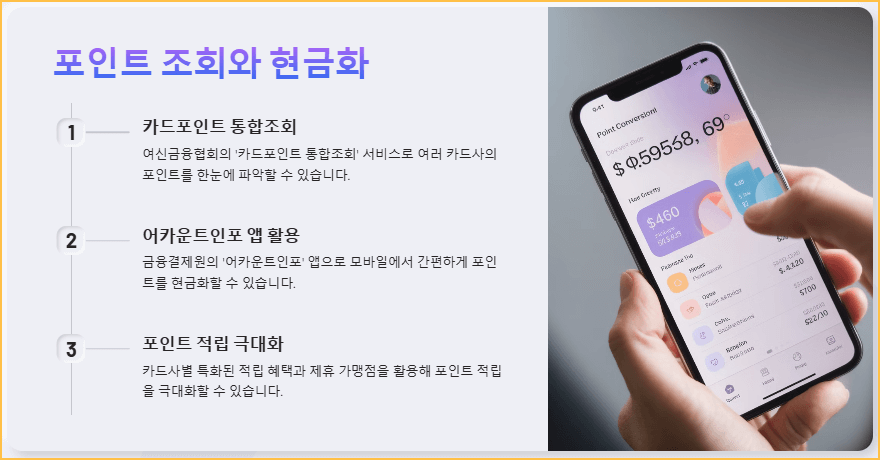 포인트 조회와 현금화