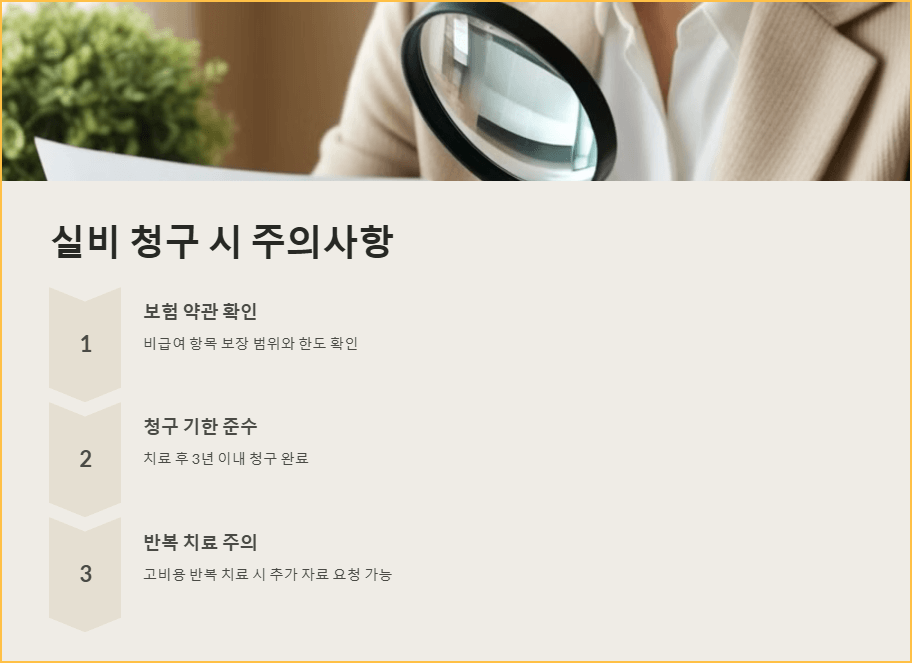 실비 청구 시 주의사항