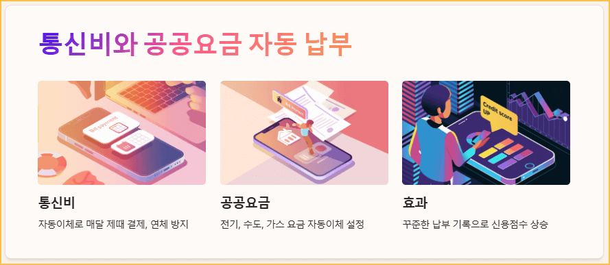 통신비와 공공요금 자동 납부