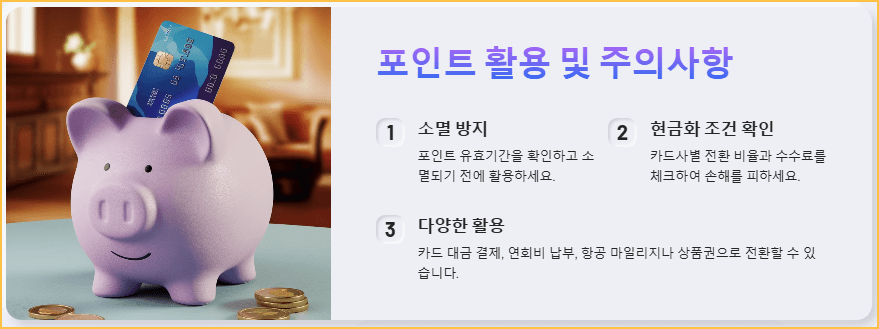 포인트 활용 및 주의사항