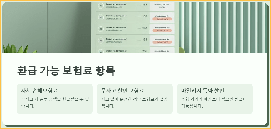 환급 가능 보험료 항목