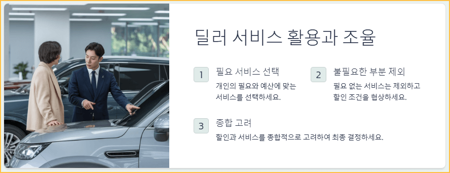 딜러 서비스 활용과 조율
