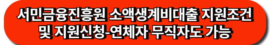 서민금융진흥원 소액생계비대출 지원조건 및 지원신청-연체자 무직자도 가능 (2)