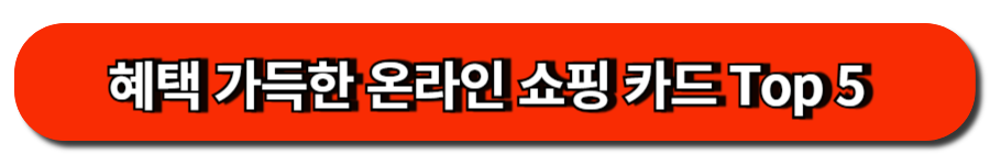 혜택 가득한 온라인 쇼핑 카드 Top 5 