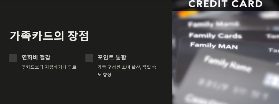가족카드의 장점
