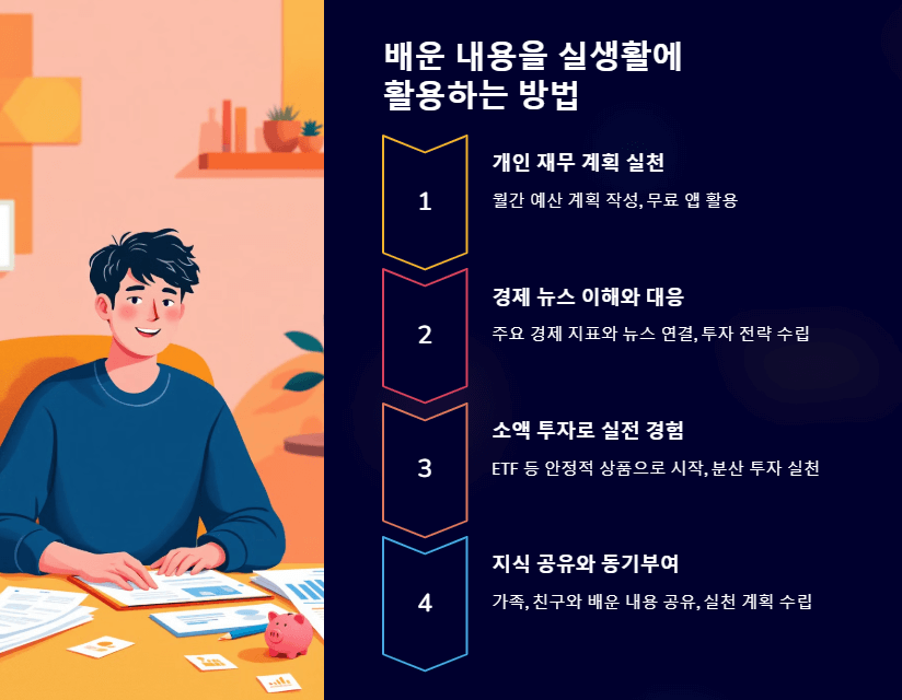 배운 내용을 실생활에 활용하는 방법
