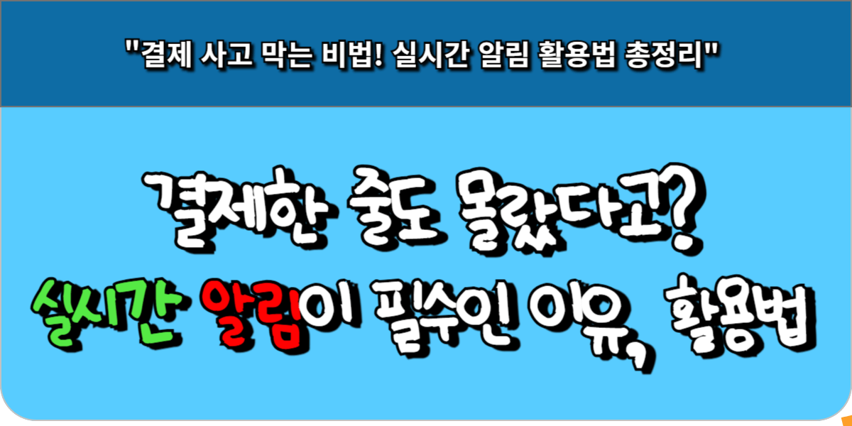 결제한 줄도 몰랐다고 실시간 알림이 필수인 이유와 활용법