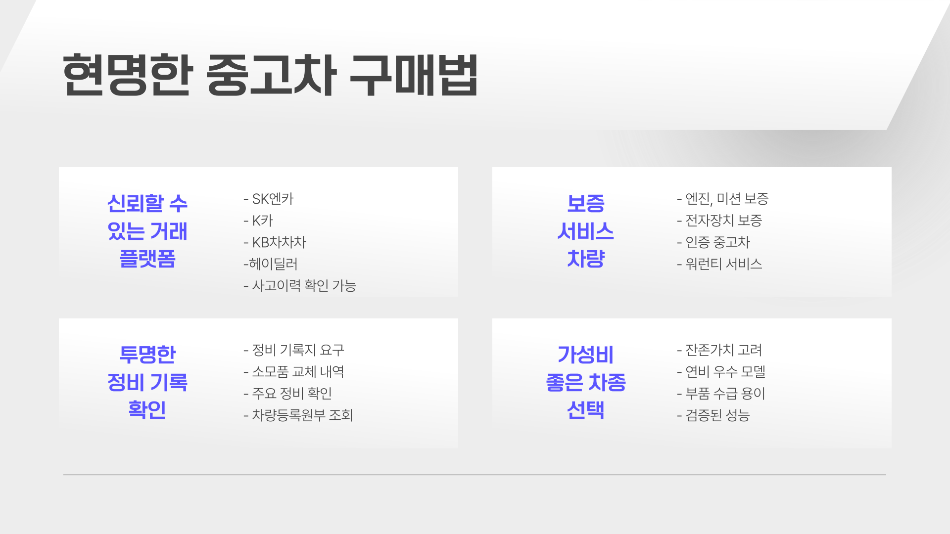 현명한 중고차 구매법
