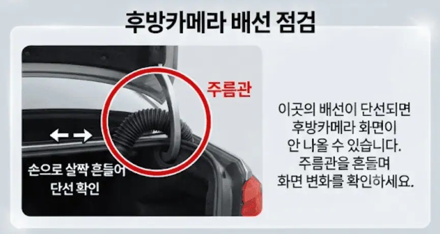 후방카메라 배선 점검