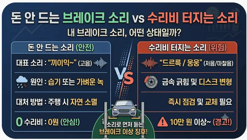 돈 안드는 브레이크 소리 vs 수리비 터지는 소리