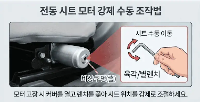 전동 시트 모터 강제 수동 조작법