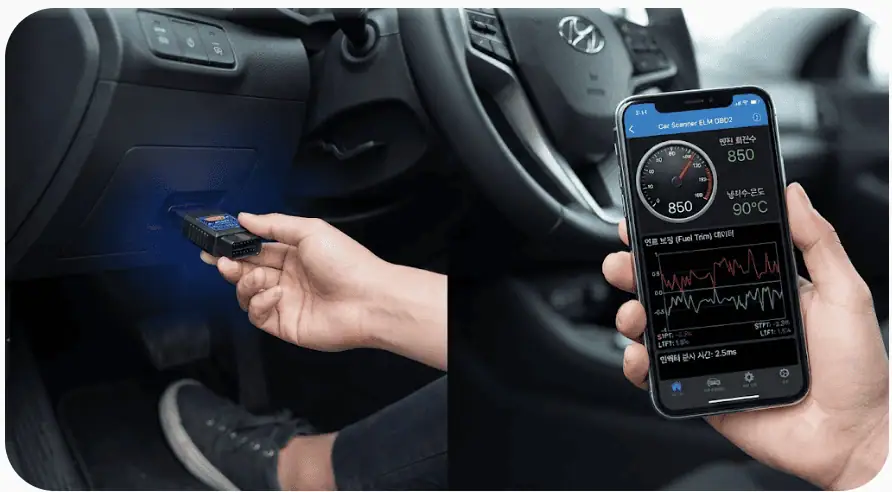 OBD2 스캐너 진단 모습