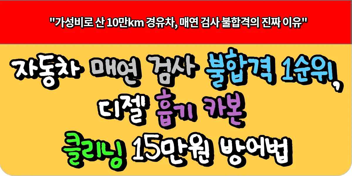 자동차 매연 검사 불합격 1순위, 디젤 흡기 카본 클리닝 15만원 방어법