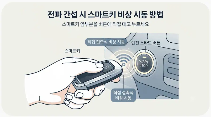 전파 간섭시 스마트키 비상 시동 방법
