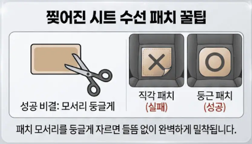 찍어진 시트 수선 패치 꿀팁