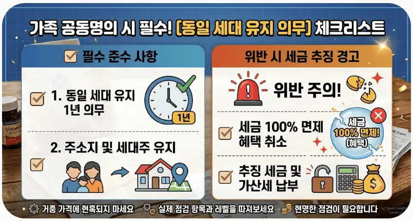 가족 공동명의시 필수! [동일 세대 유지 의무] 체크리스트