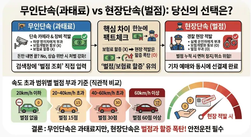 무인단속(과태료) vs 현장단속(벌점) - 당신의 선택