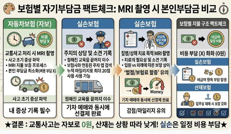 보험별 자기부담금 팩트체크 - MRI 촬영시 본인부담금 비교