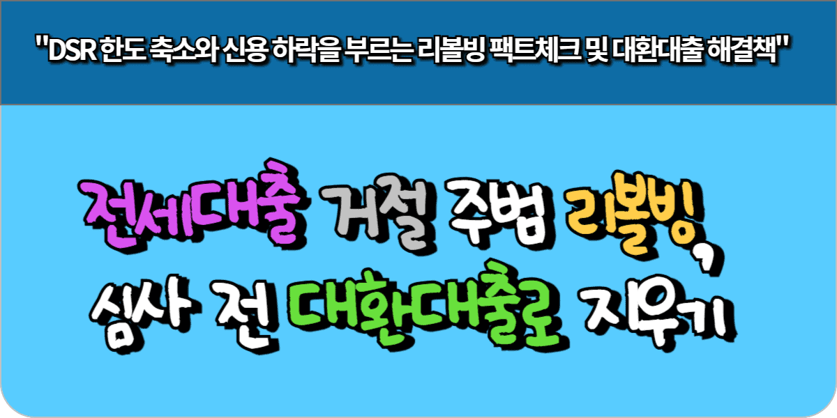 전세대출 거절 주범 리볼빙, 심사 전 대환대출로 지우기