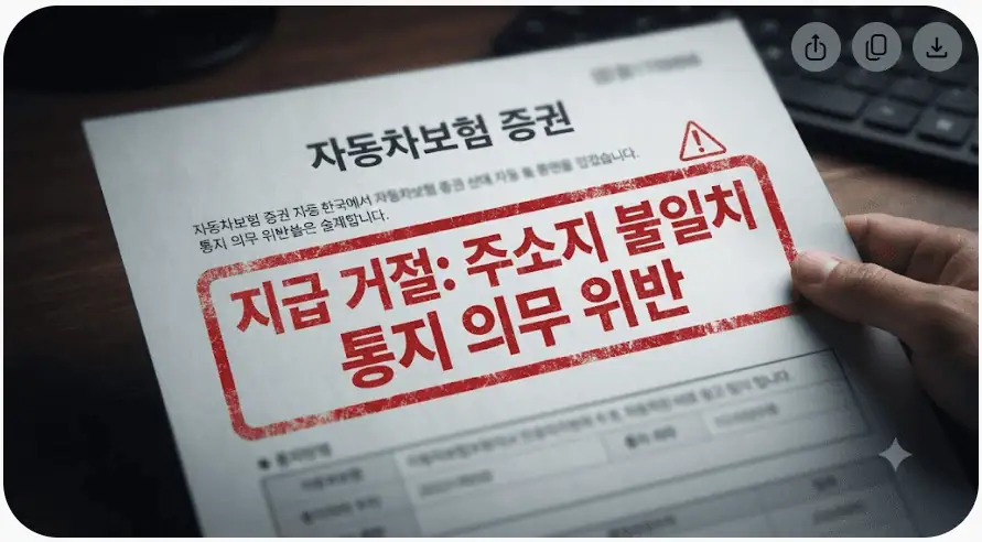 이사 후 자동차 주소지 변경, 과태료 30만원 피하는 전입신고 원클릭 방법 3 주소지 불일치로 인한 계약 해지 및 보험금 지급 거절 위험 주의
