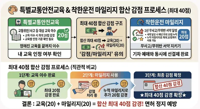 특별교통안전교육 & 착한운전 마일리지 합산 감점 프로세스