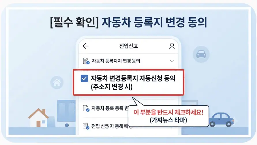 이사 후 자동차 주소지 변경, 과태료 30만원 피하는 전입신고 원클릭 방법 2 필수확인 - 자동차 등록지 변경 동의
