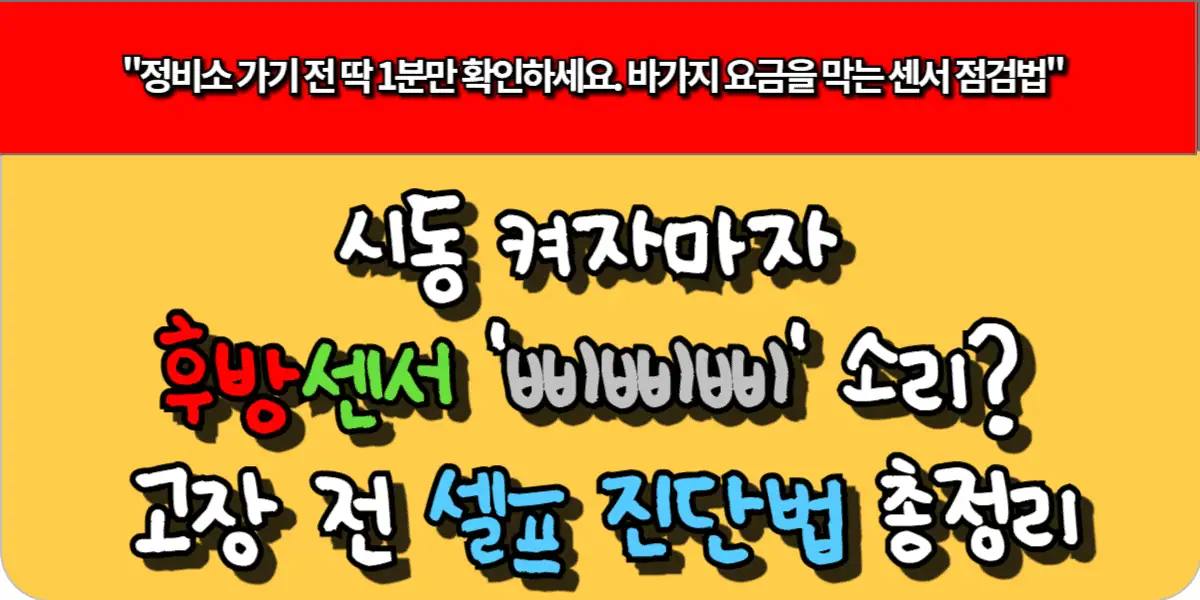 시동 켜자마자 후방센서 '삐삐삐' 소리? 고장 전 셀프 진단법 총정리
