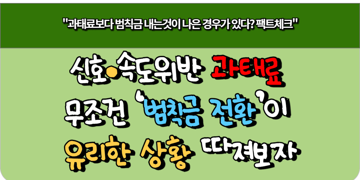 신호·속도위반 과태료 무조건 ‘범칙금 전환’이 유리한 상황 따져보자
