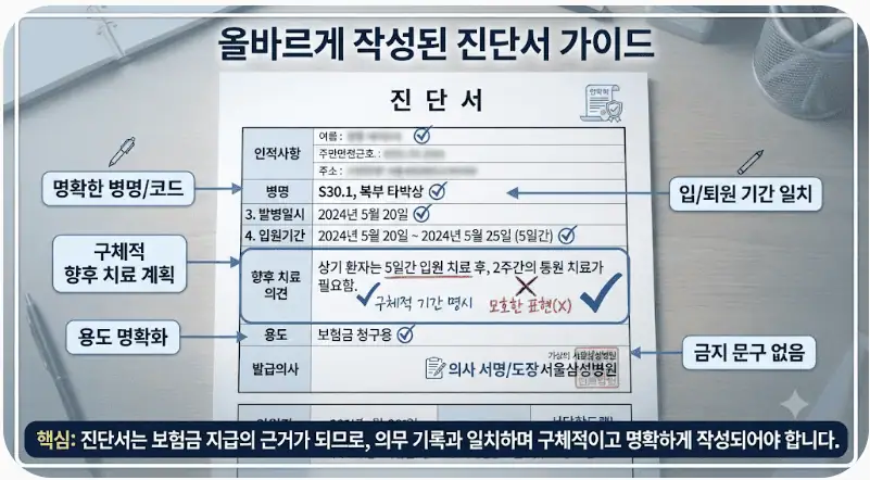 올바르게 작성된 진단서 가이드