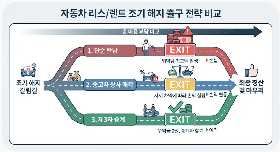 자동차 리스-렌트 조기 해지 출구 전략 비교