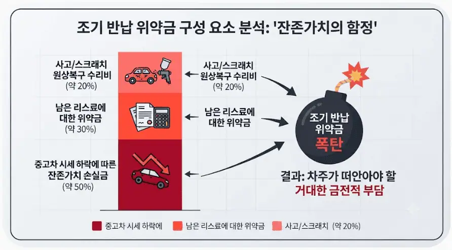 조기 반납 위약금 구성 요소 분석-잔존가치의 함정